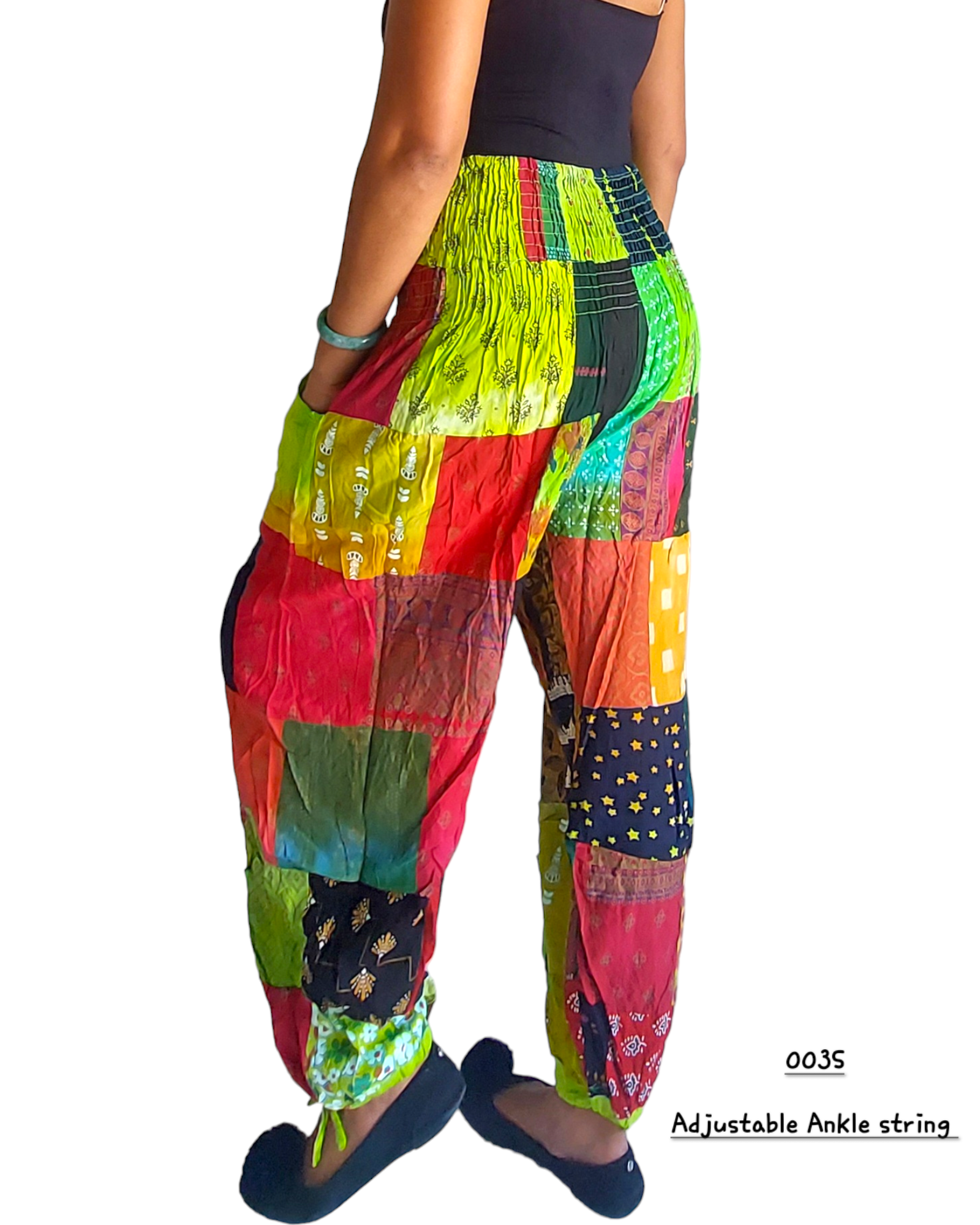 Patch Pants/Cotton Yoga pants/ Hippie Boho Pants - 003S