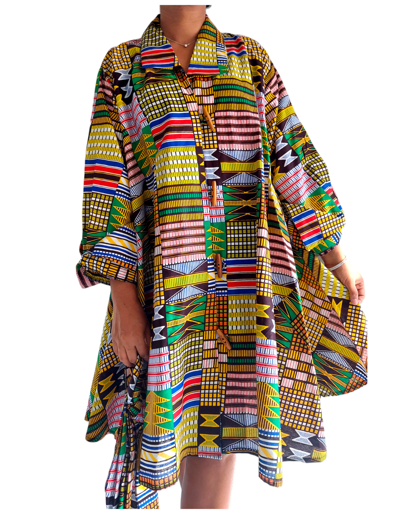 243- Short  Dress / Blouse -Kente