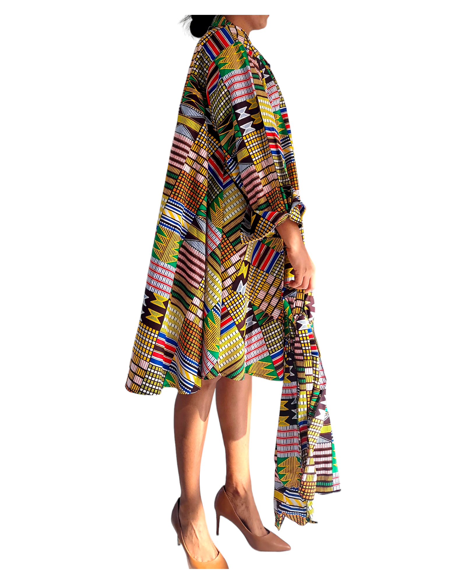 243- Short  Dress / Blouse -Kente