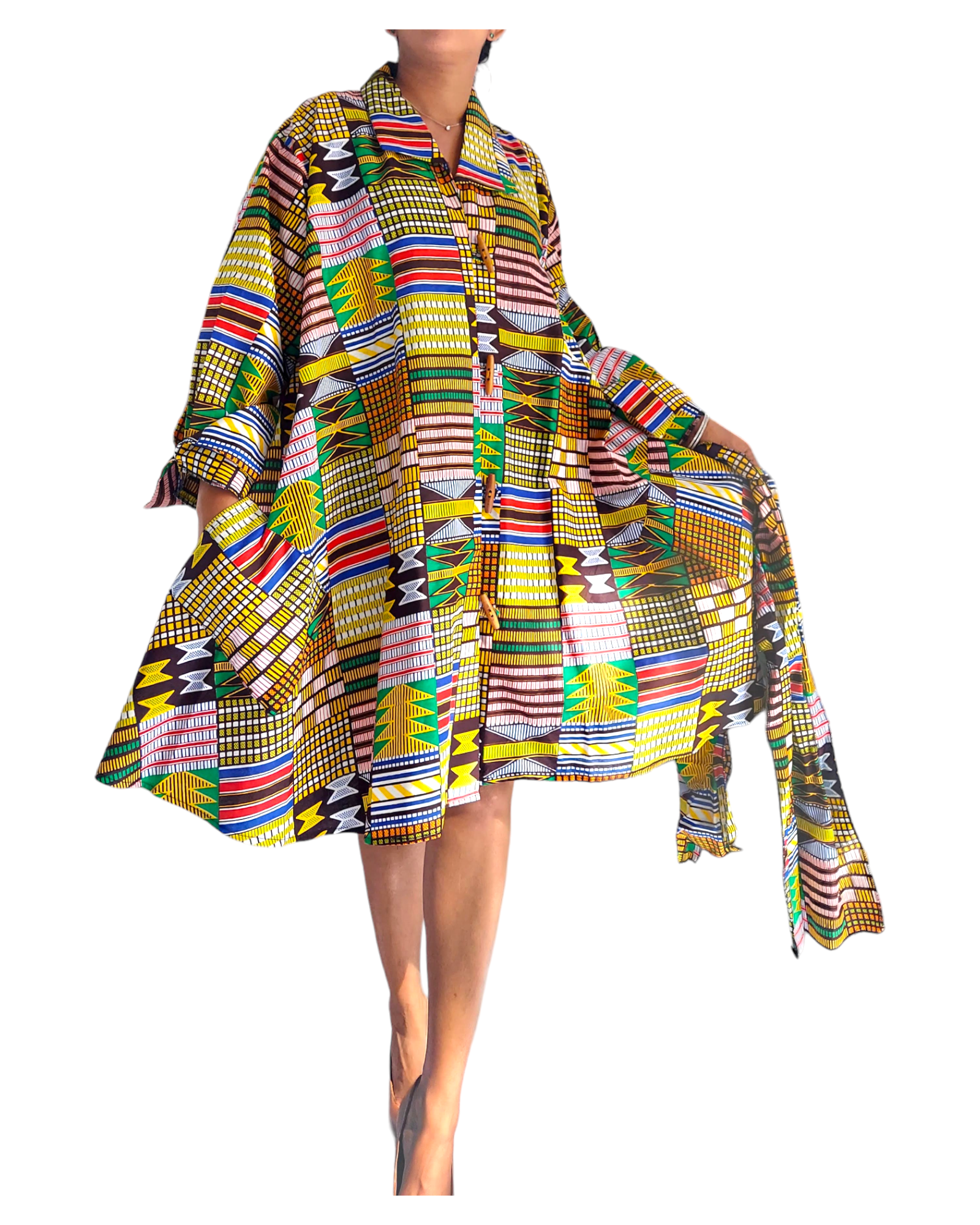 243- Short  Dress / Blouse -Kente