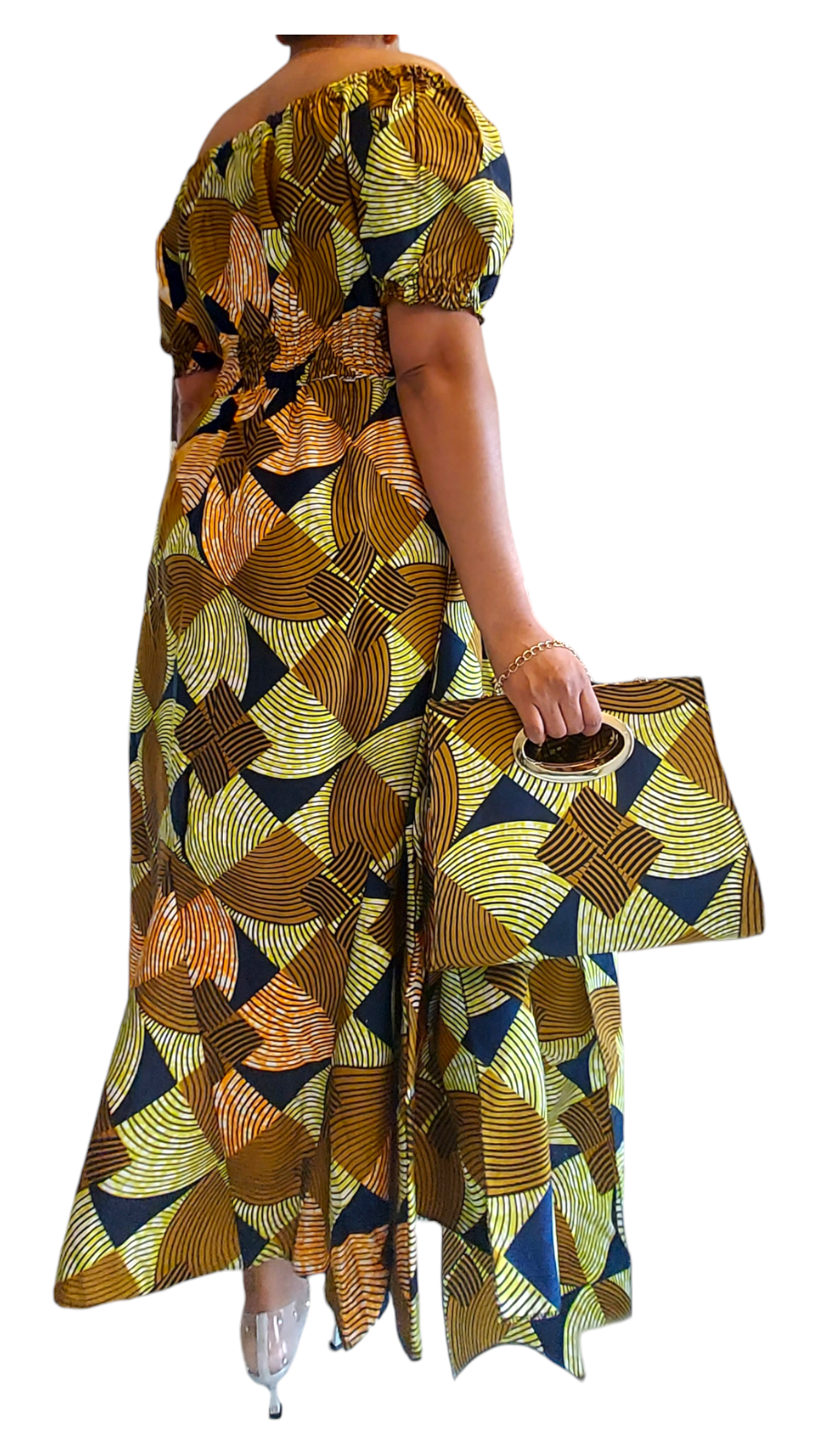 1104 Set / Maxi Dress With Pocketbook