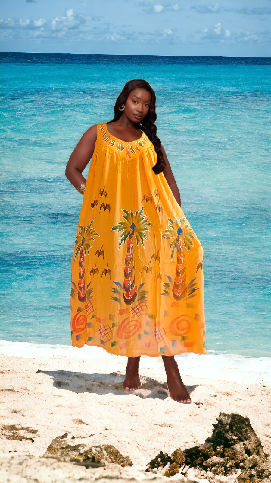 Sun  Dress - Palm Tree Print