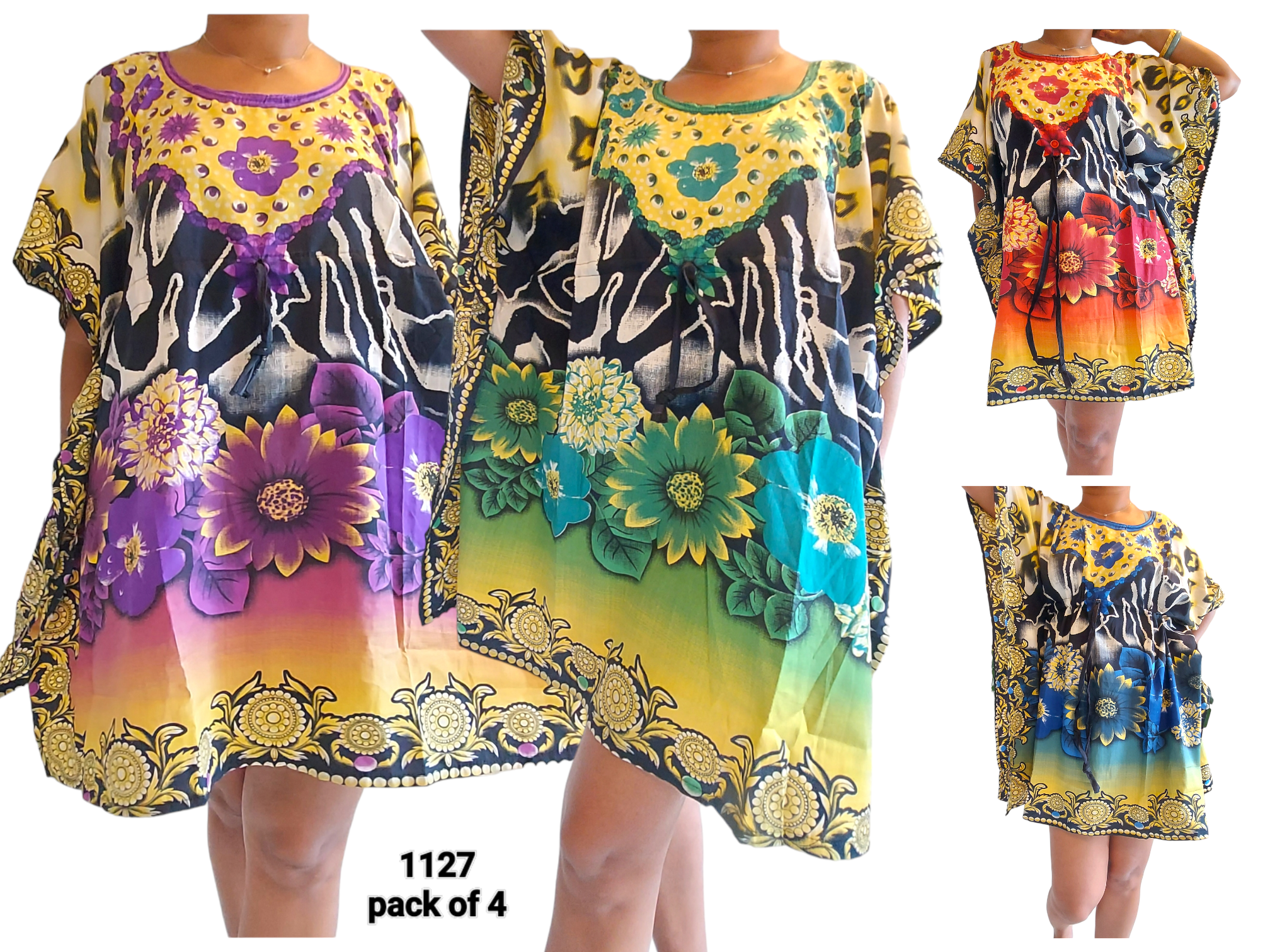 1127- Kaftan Top/ Short Dress/ Pack of 4