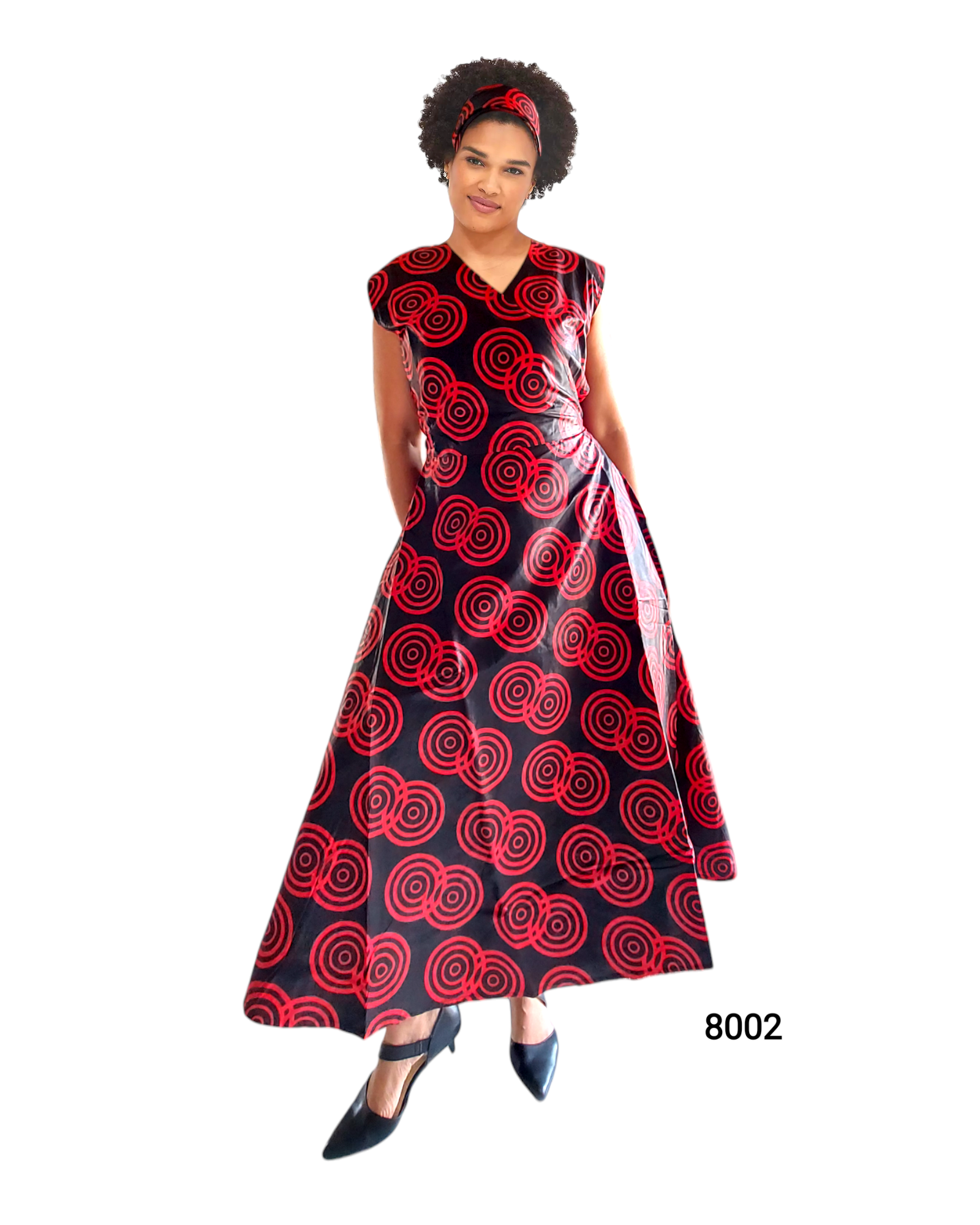 8002 Printed Wrap Dress /Sleeveless