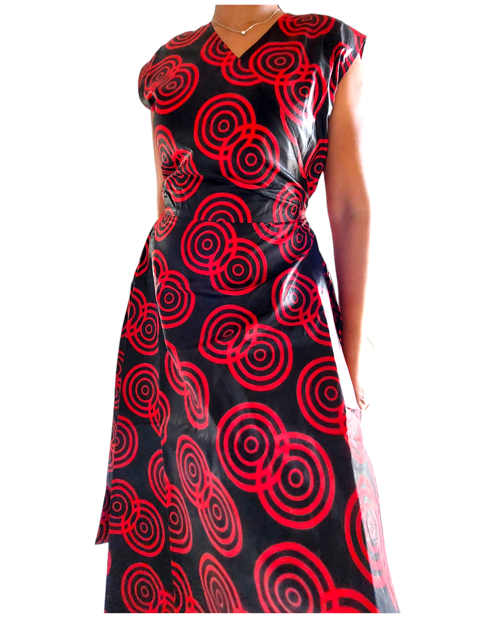 8002 Printed Wrap Dress /Sleeveless