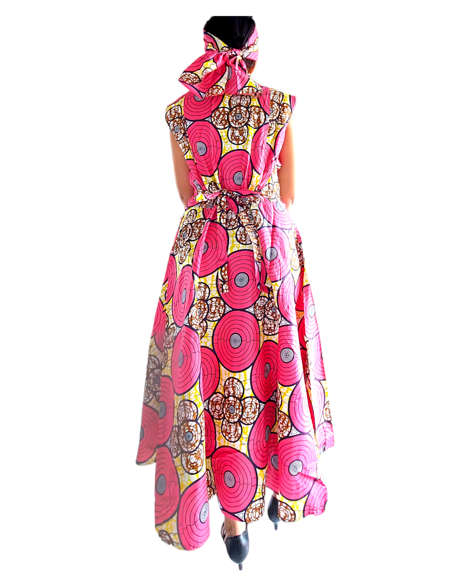 8002 Printed Wrap Dress /Sleeveless