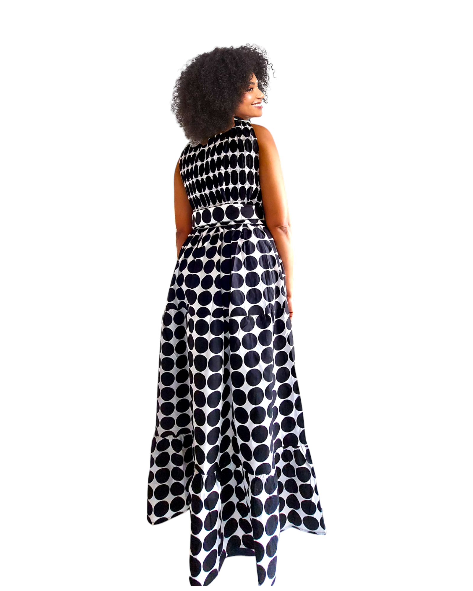 A3028 - Long Halter Dress With Scarf