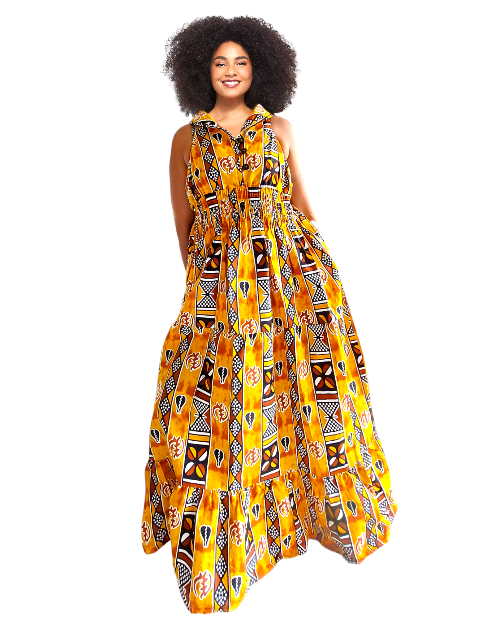 A3028 - Long Halter Dress With Scarf