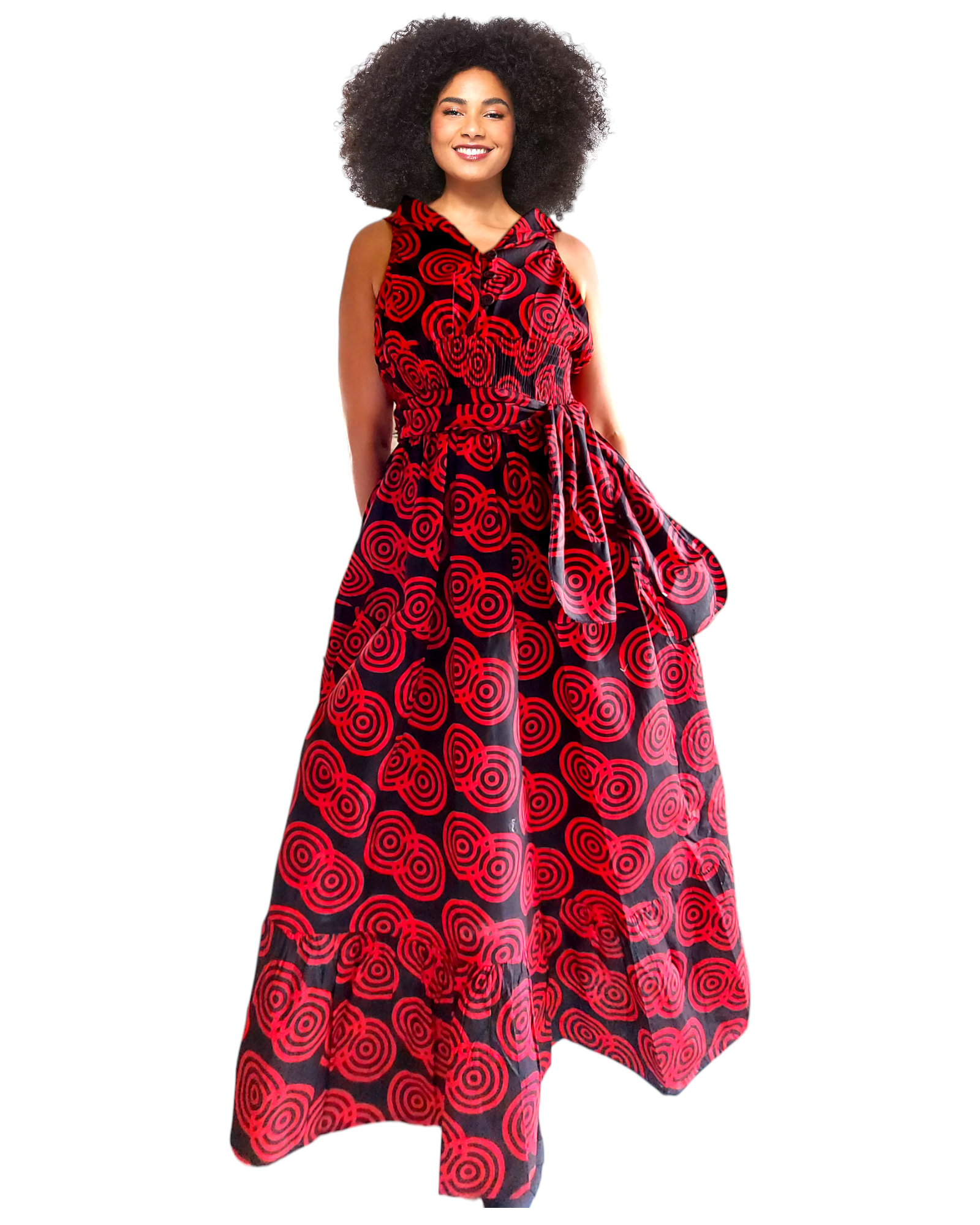 A3028 - Long Halter Dress With Scarf