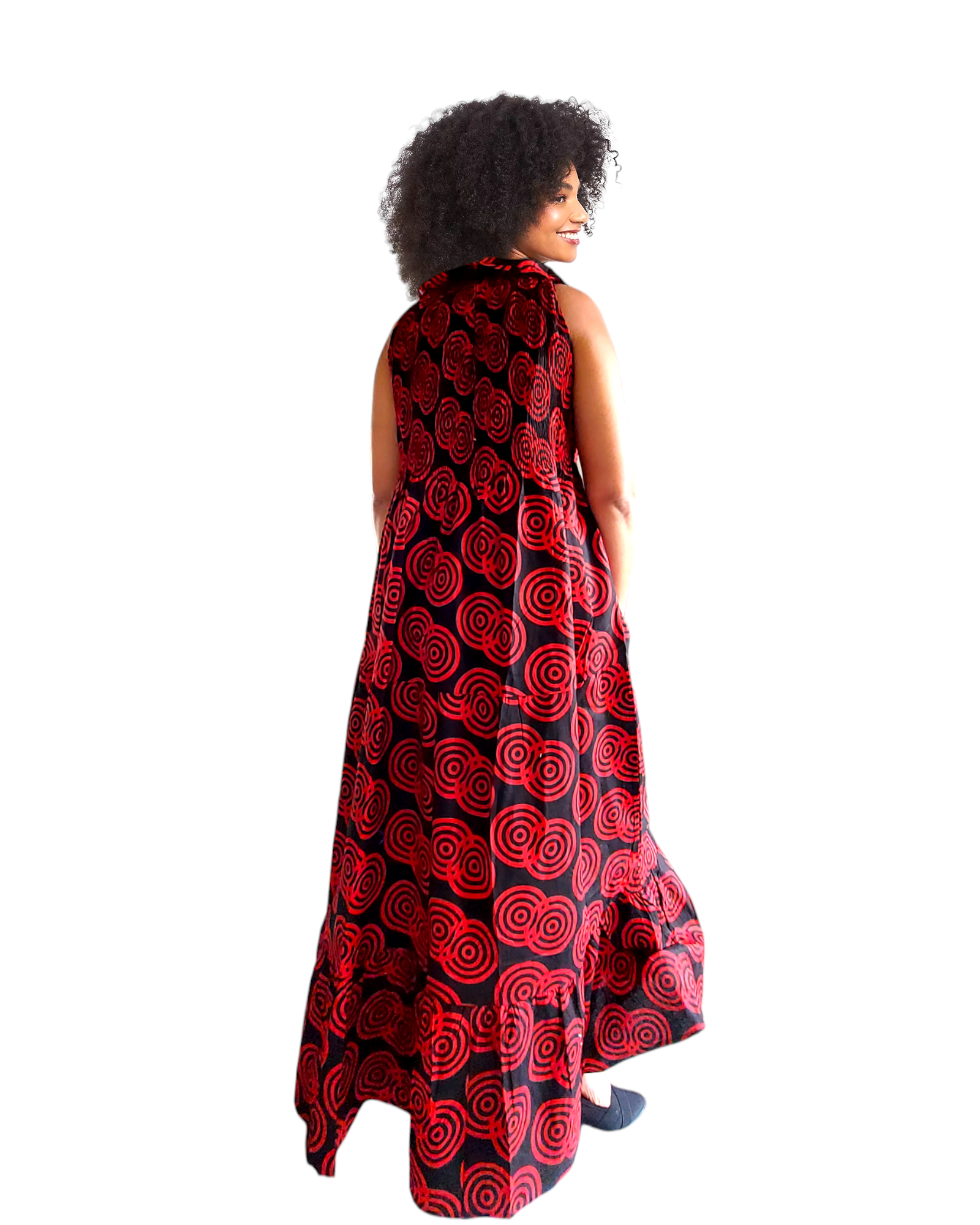 A3028 - Long Halter Dress With Scarf