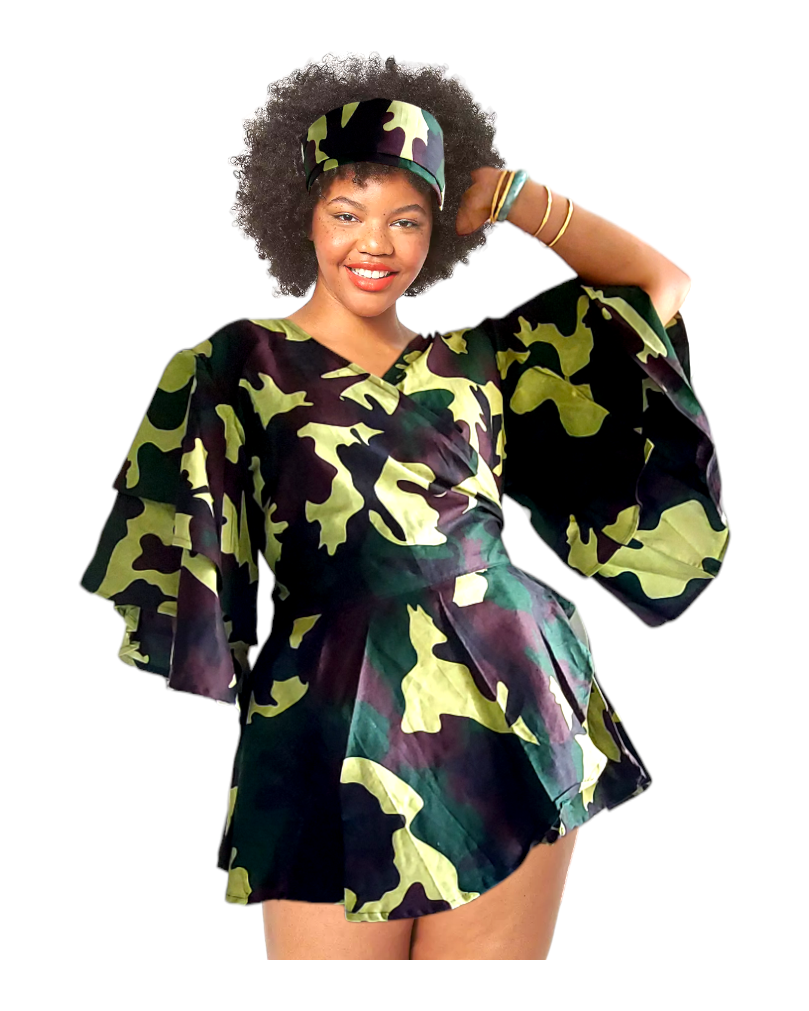 1203 - Wrap Blouse/ Camouflage