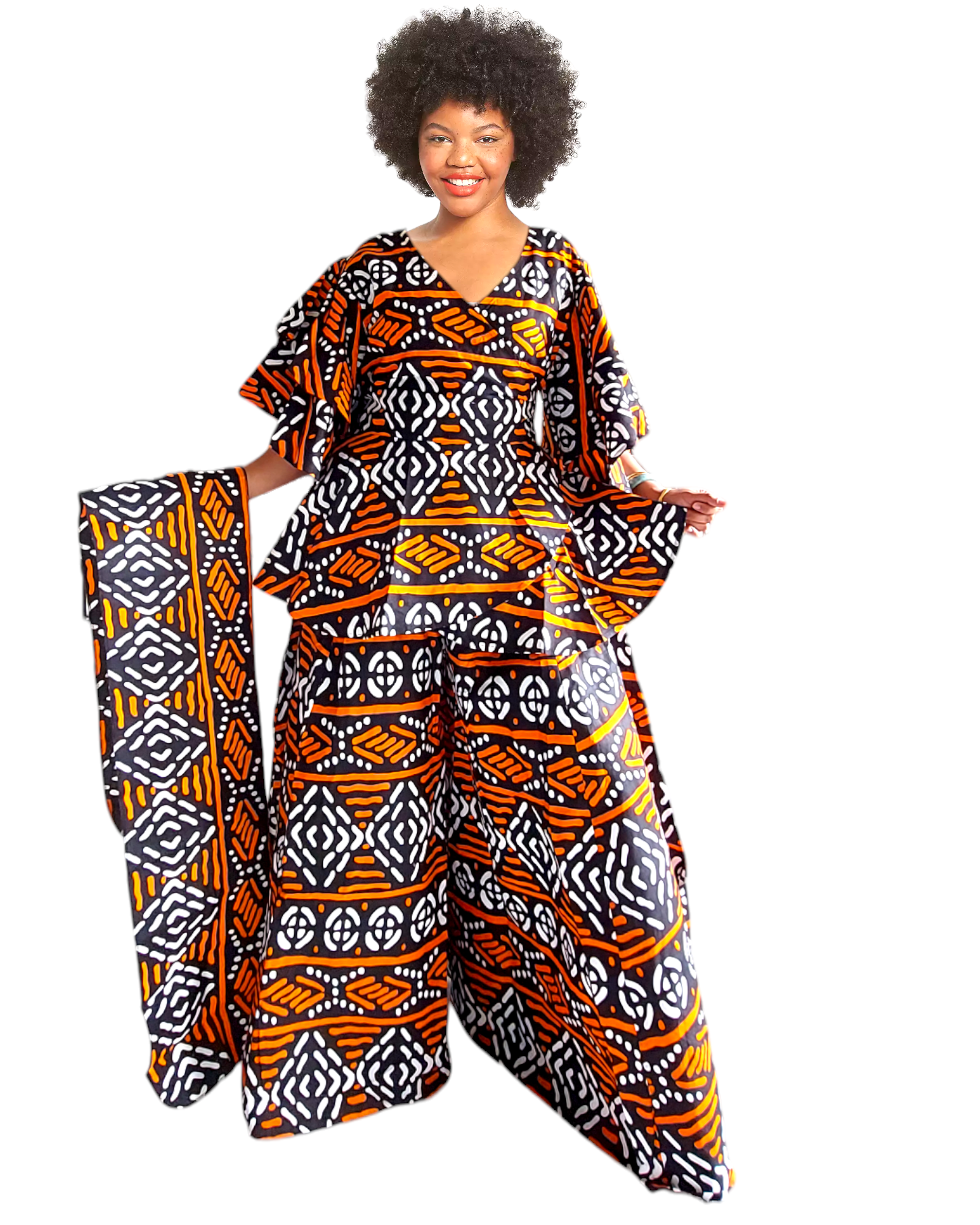 Palazzo Pant & Wrap Blouse Set- Tribal