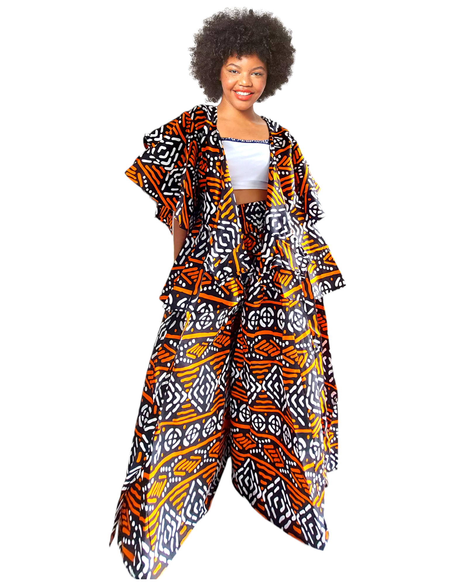 Palazzo Pant & Wrap Blouse Set- Tribal