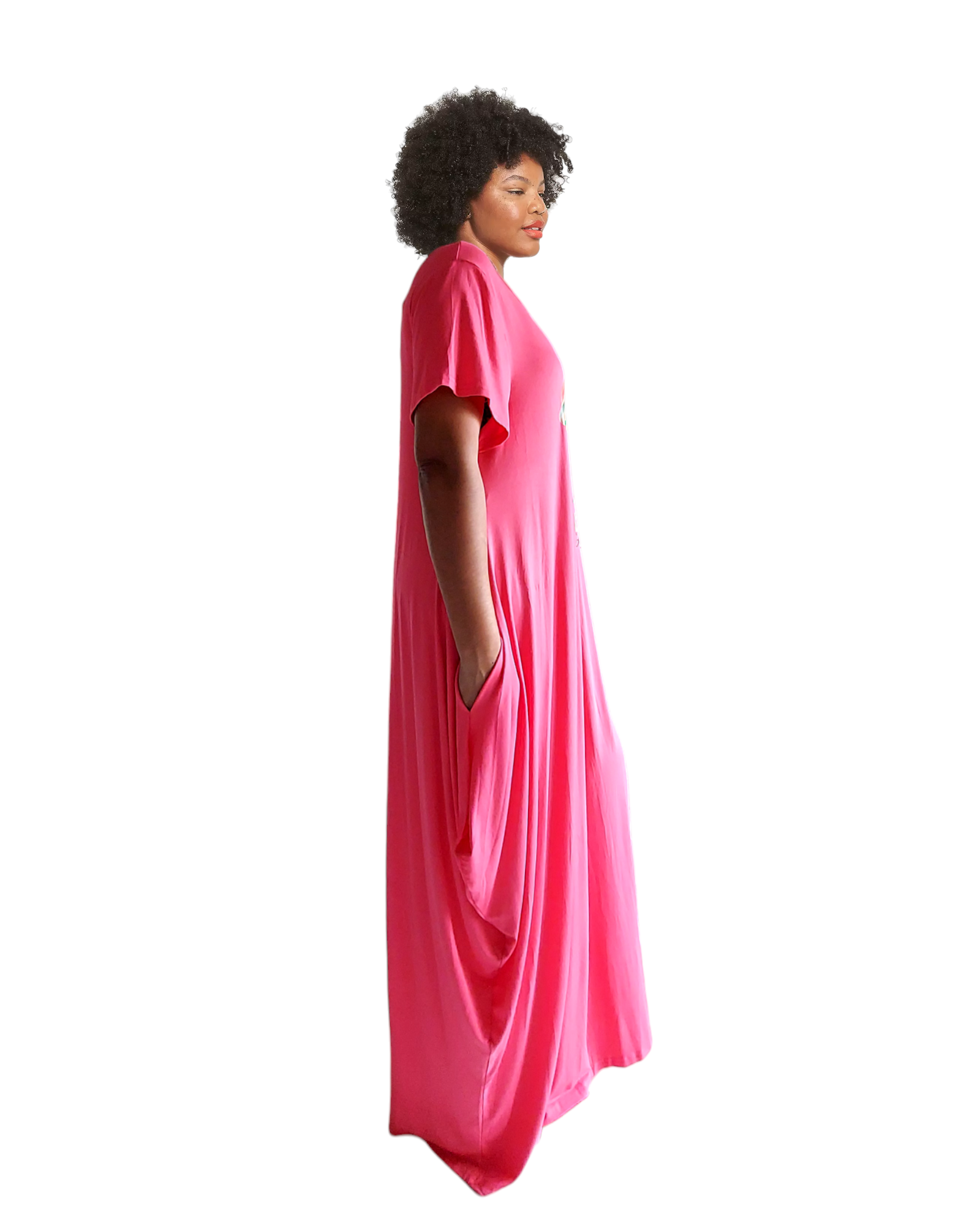 Blessed Afro Bubble  Jersey  Dress/Short Sleeve /2022SS Pink