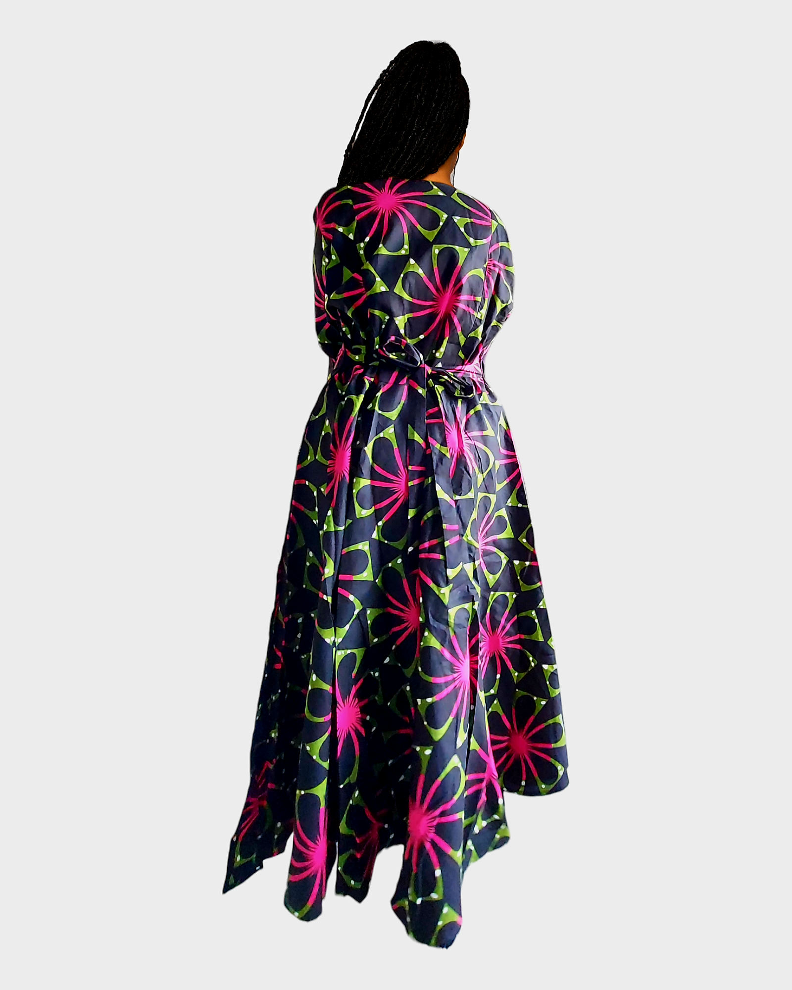 70- Long Wrap Dress- Floral Print