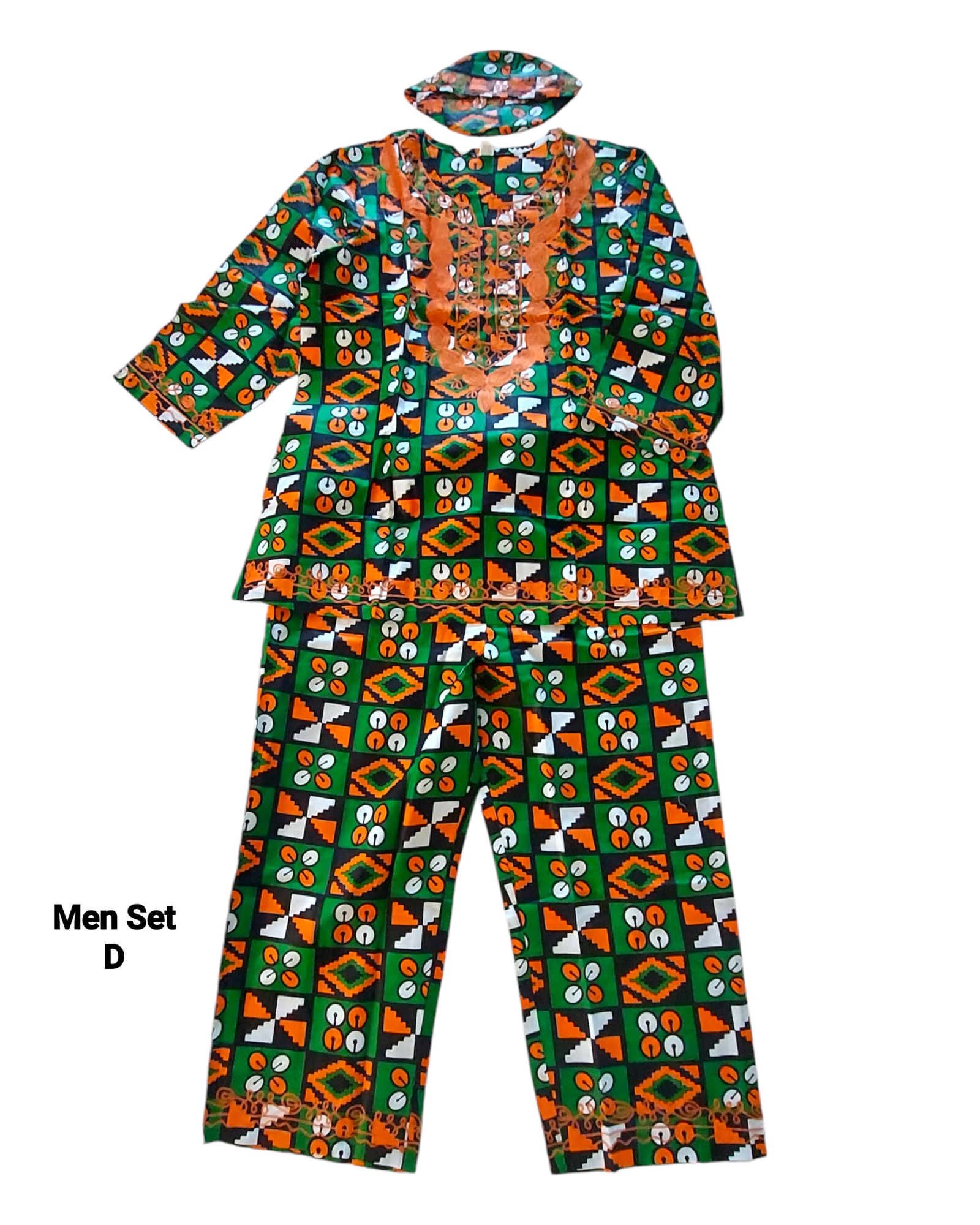 Men 3Pcs Pant Set/ African Print-D