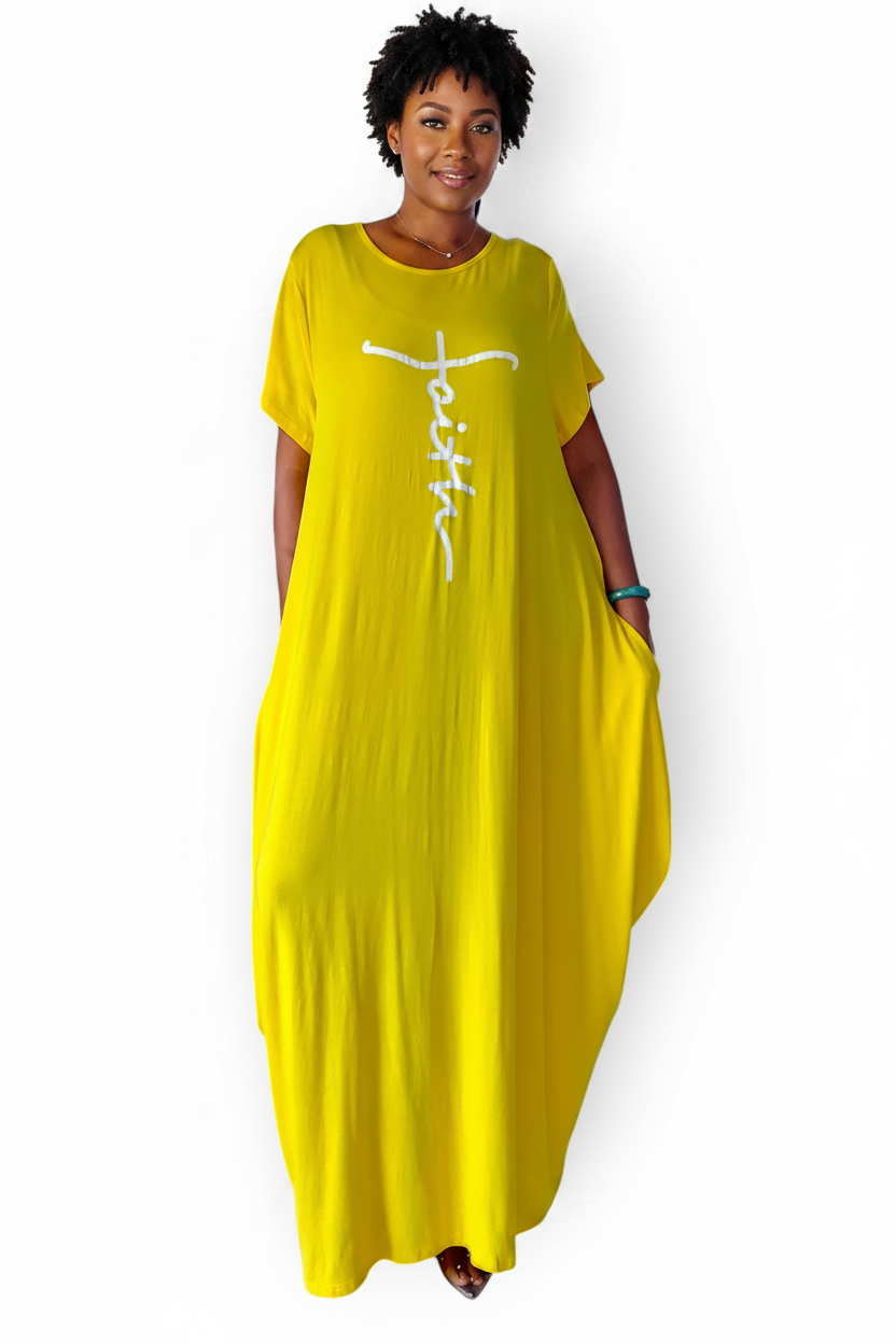 Faith Bubble  Jersey  Dress/Short Sleeve / Yellow 2022SS