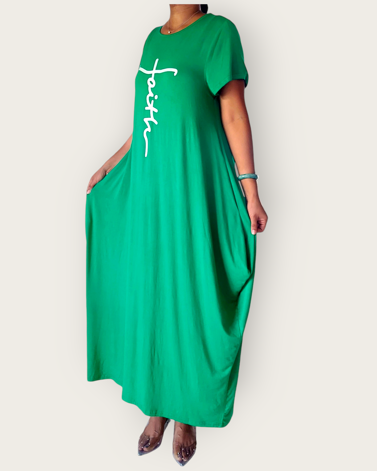 Faith Bubble  Jersey  Dress/Short Sleeve/ Green2022SS