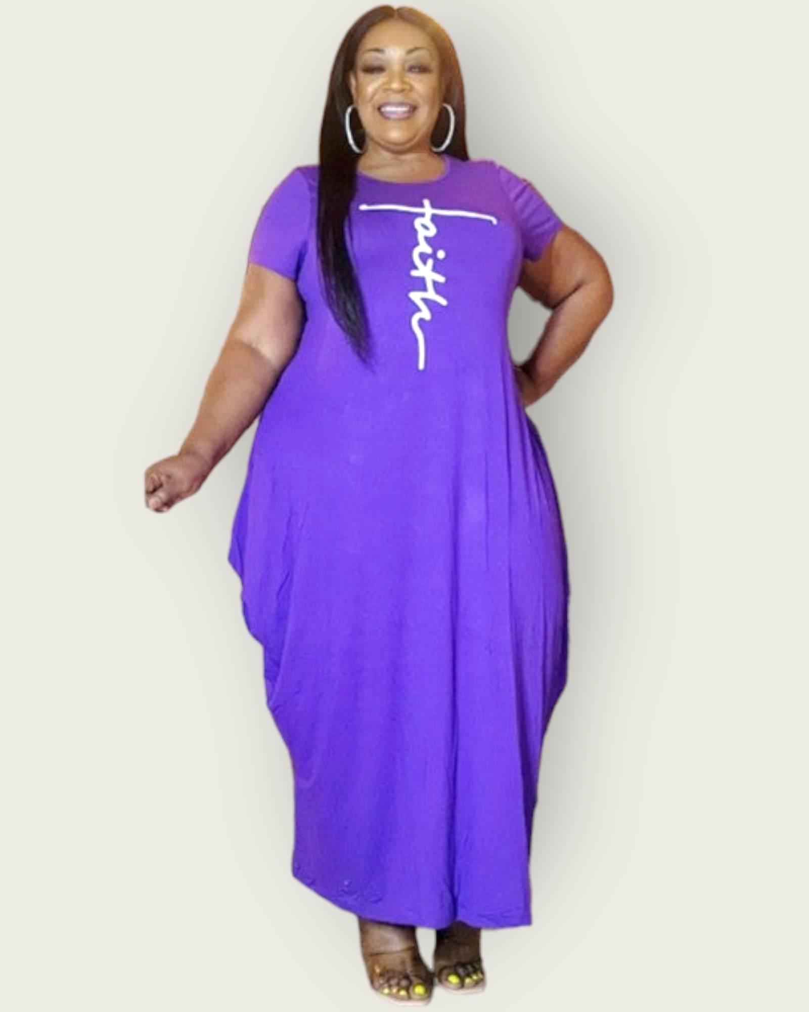 Faith Bubble  Jersey  Dress/Short Sleeve / Purple 2022S