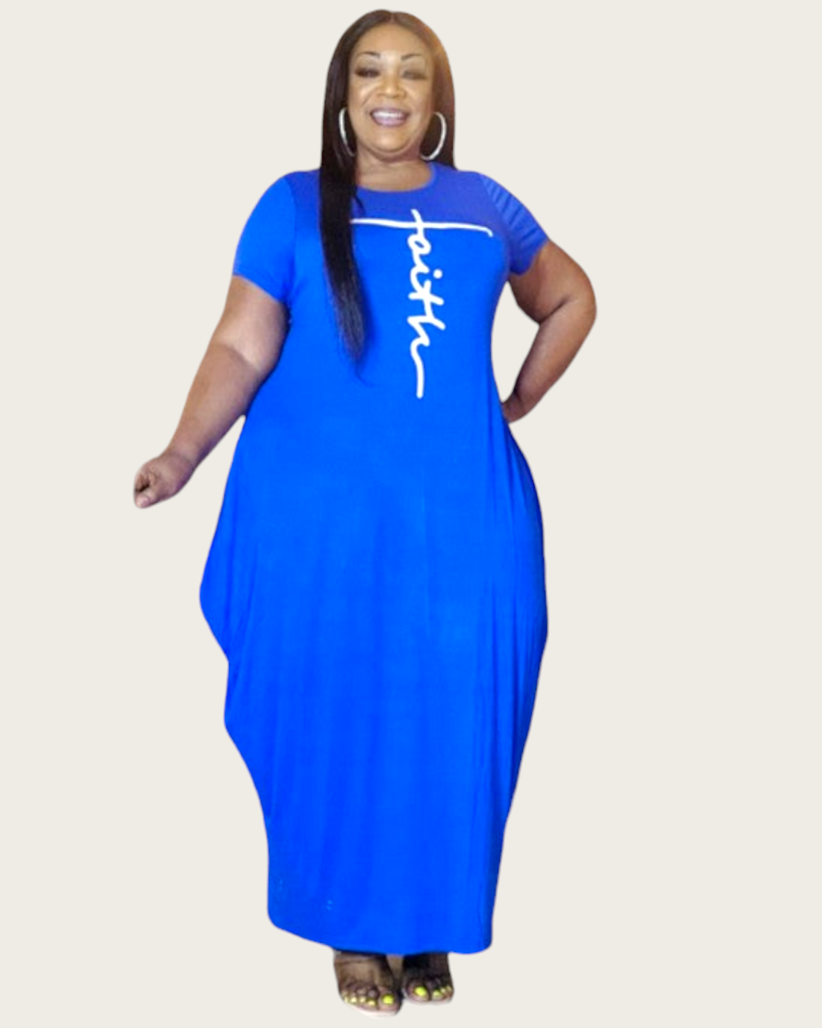 Faith Bubble  Jersey  Dress/Short Sleeve /Royal Blue 2022SS