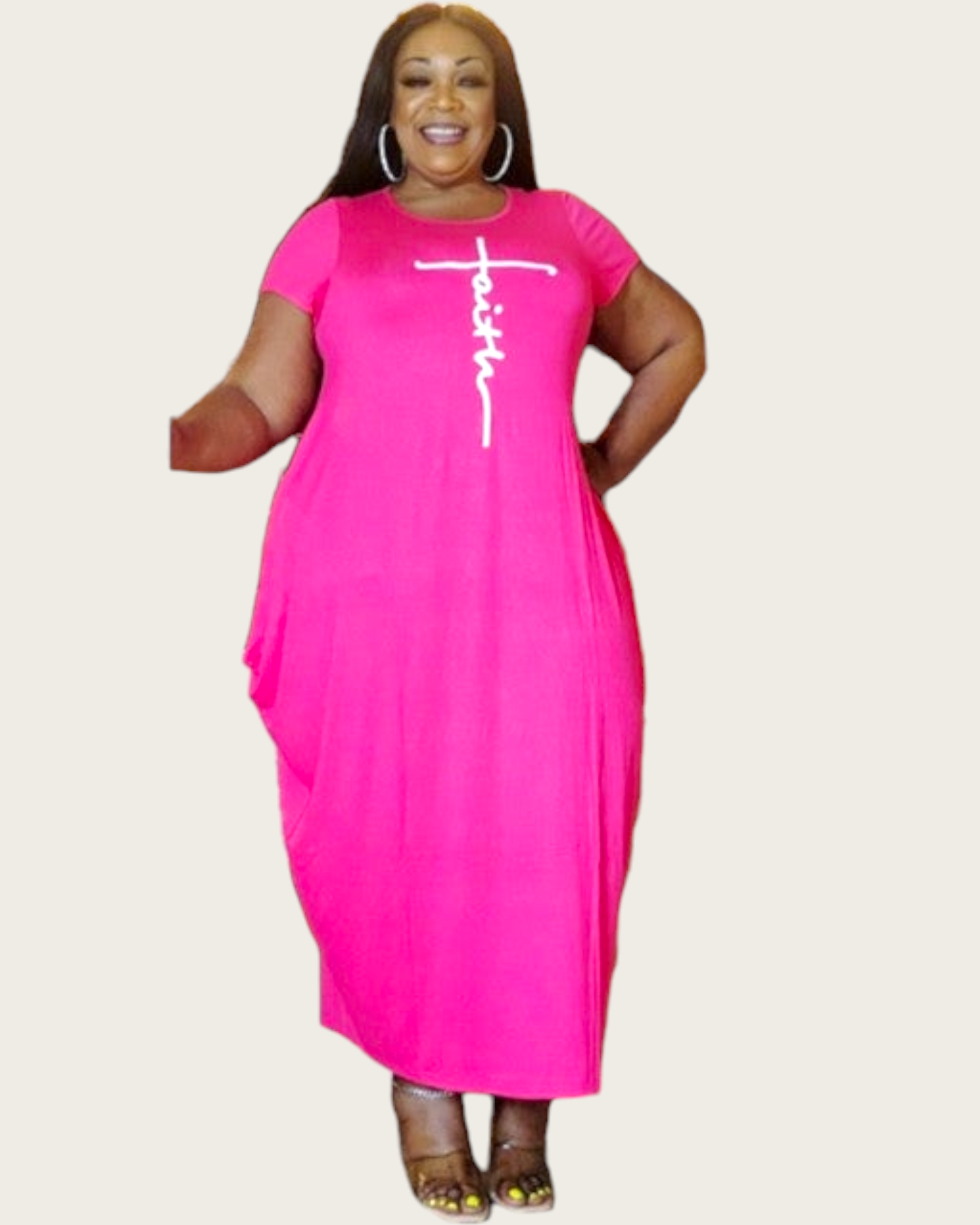 Faith Bubble  Jersey  Dress/Short Sleeve / Bright Pink 2022SS