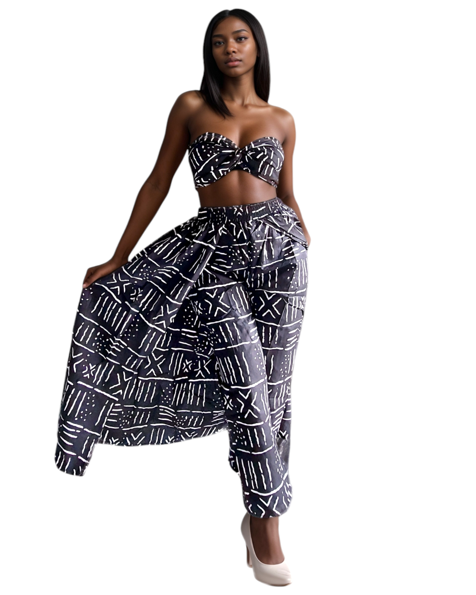3PCS Set/ Cape Pant /Purse / Necklace Set -Tribal Print 25-60