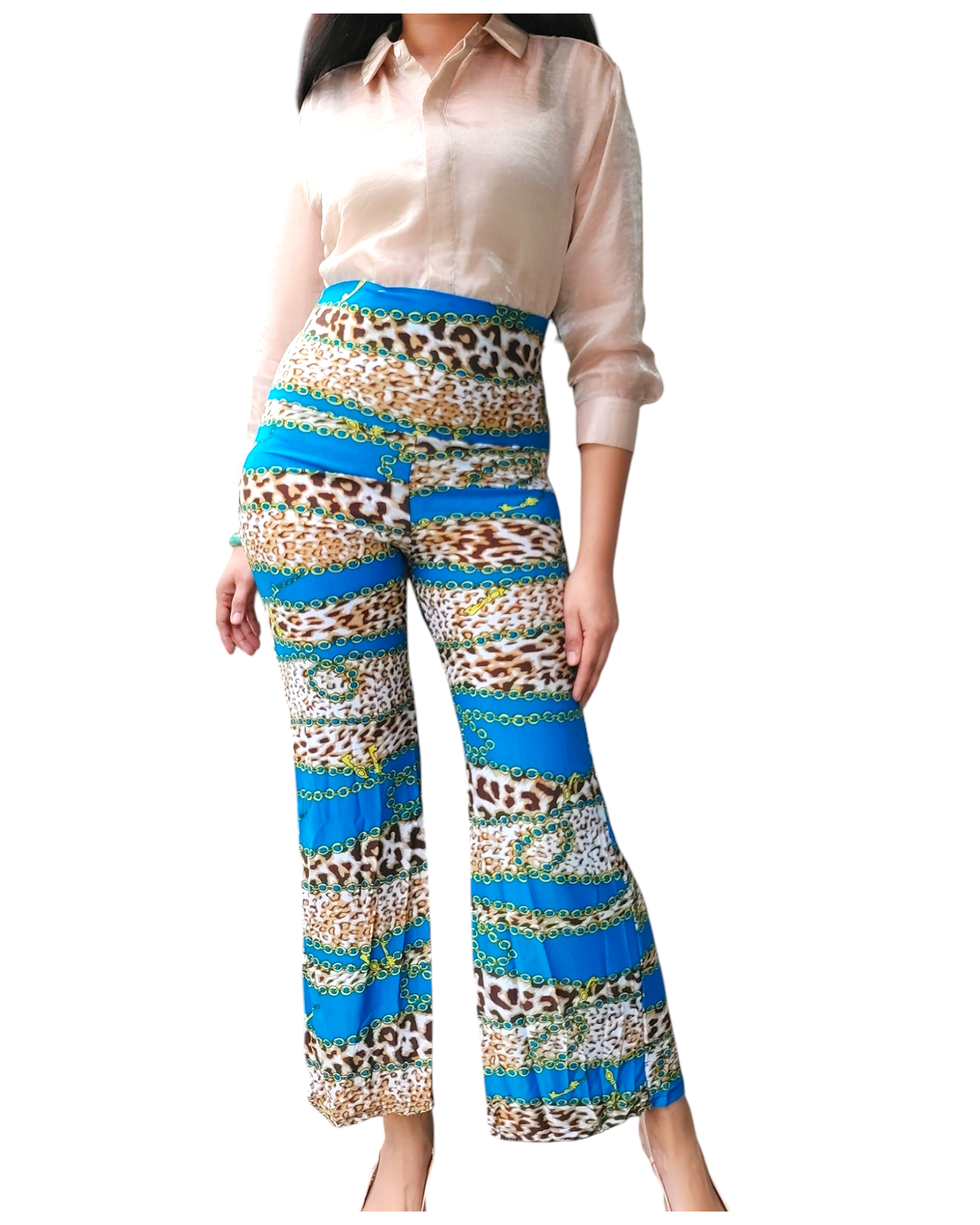 High Waist Palazzo pant / Long Bell Pant/ Printed- 476