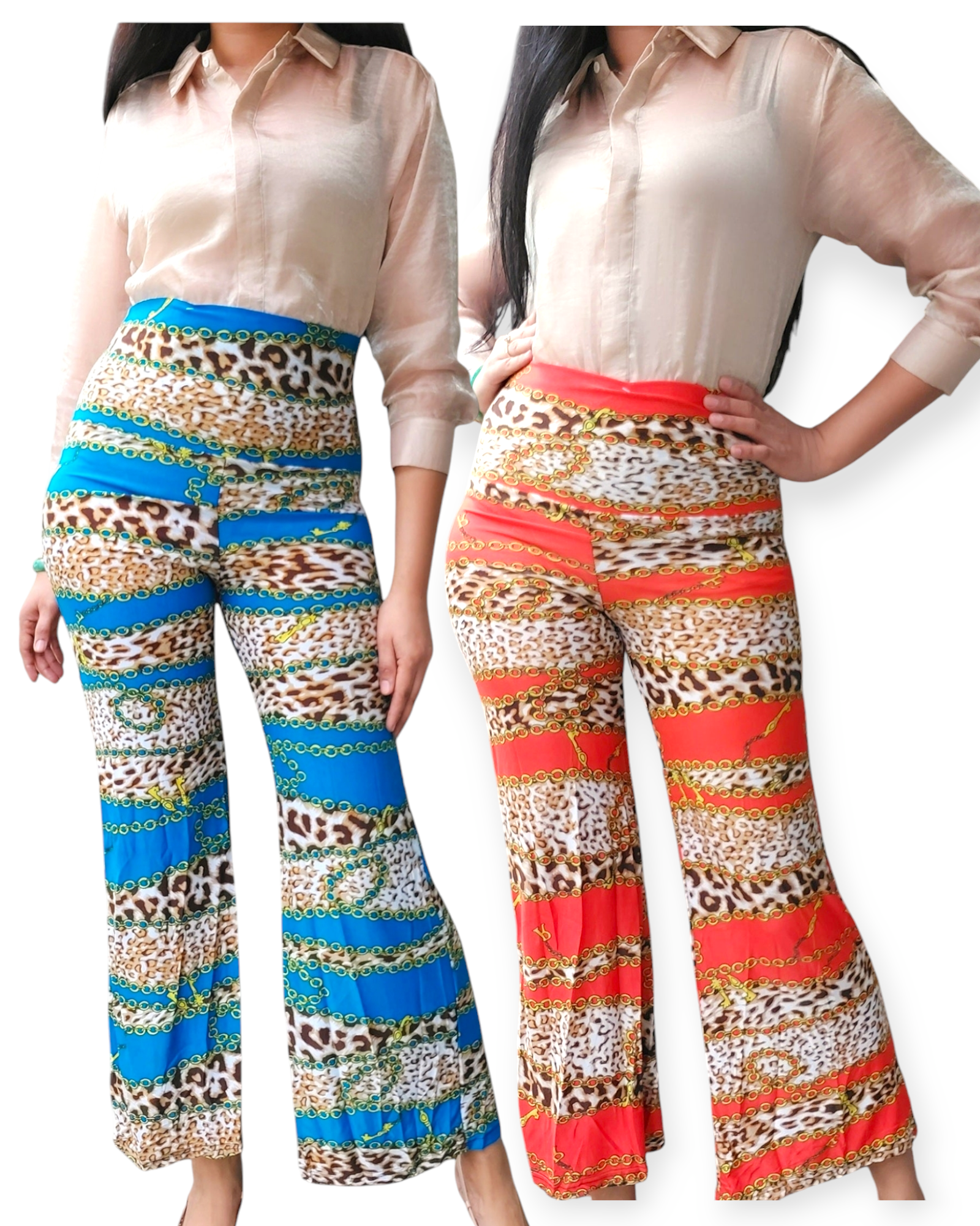 High Waist Palazzo pant / Long Bell Pant/ Printed- 476