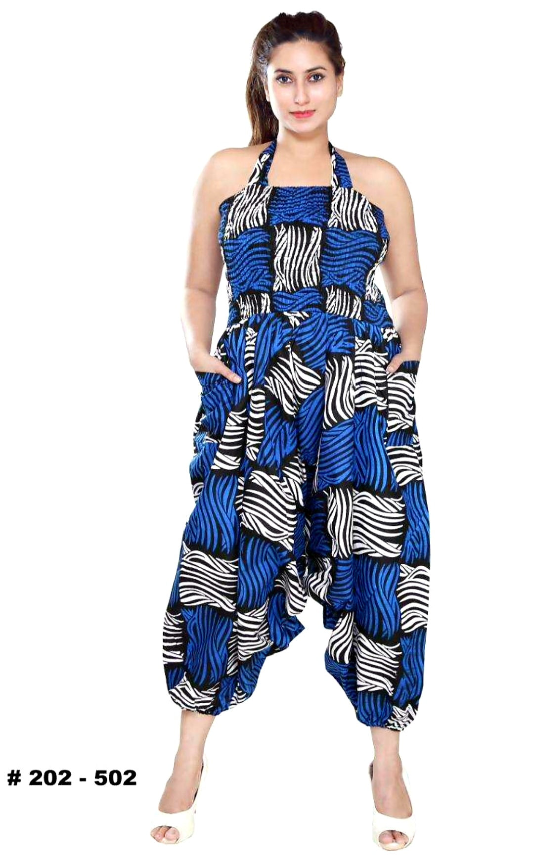 Tube Jumpsuit/ Pants/African Romper -Blue