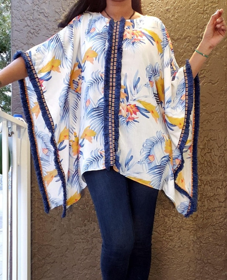 Chiffon Kaftan Top/ Dress/ Beach Coverup