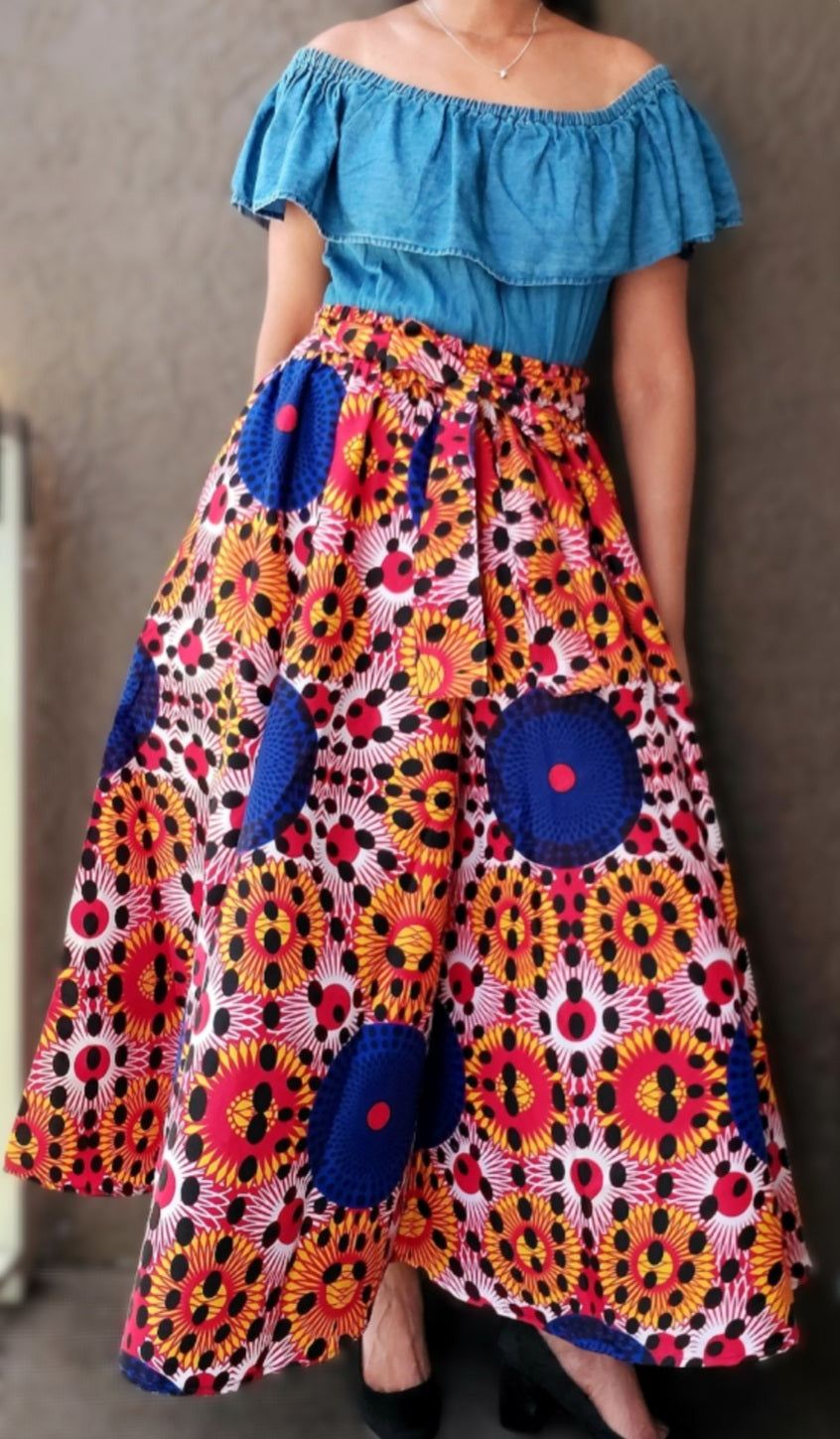 1003 Women Long Printed Skirt