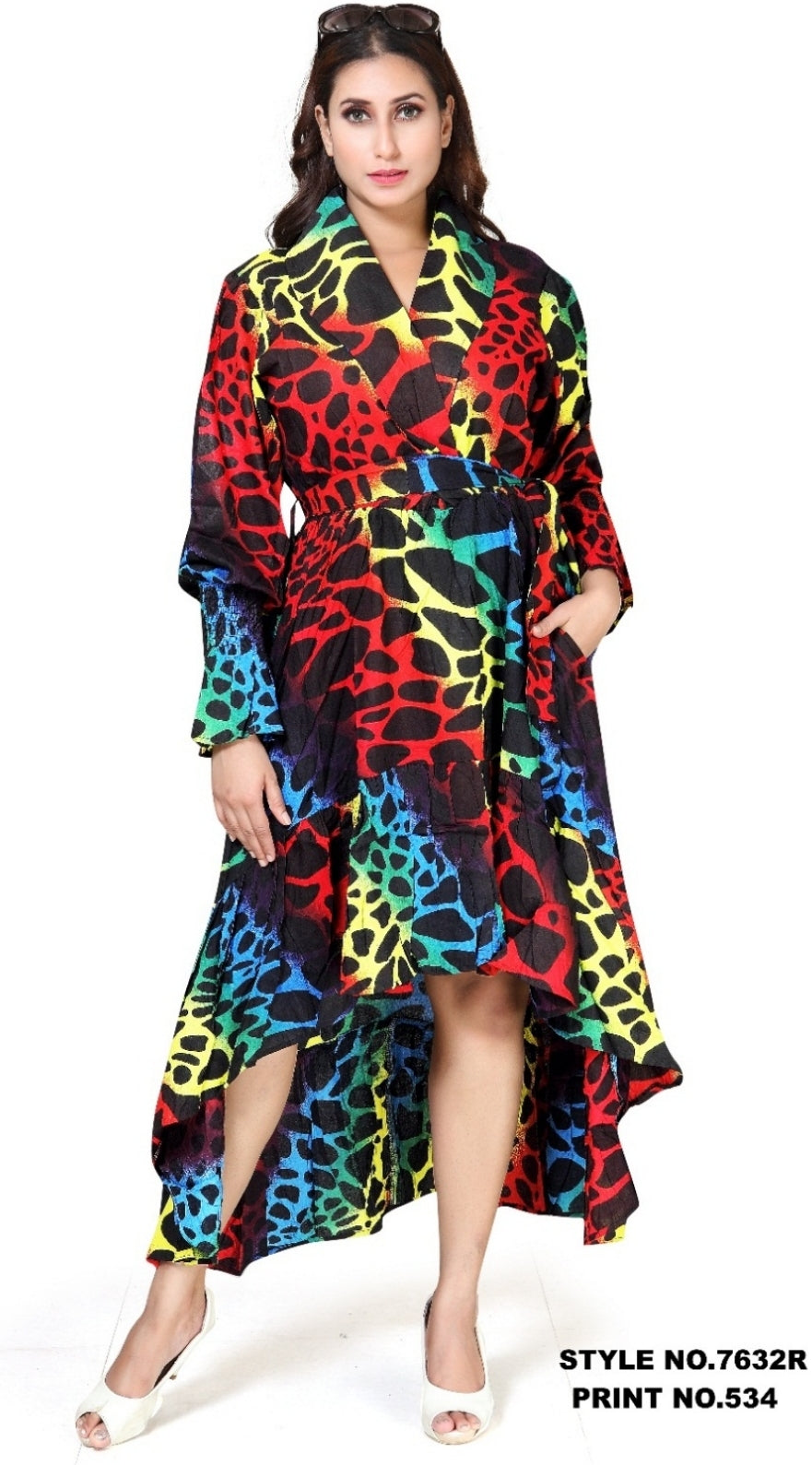 Rainbow Safari High-Low Dress - 7632R