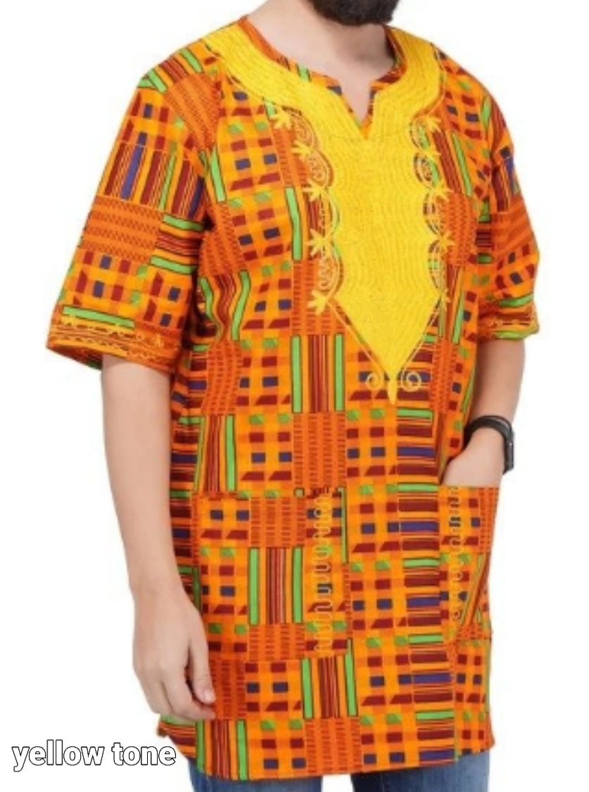 Kente Tunic Shirt / Men/ Unisex/ Plus