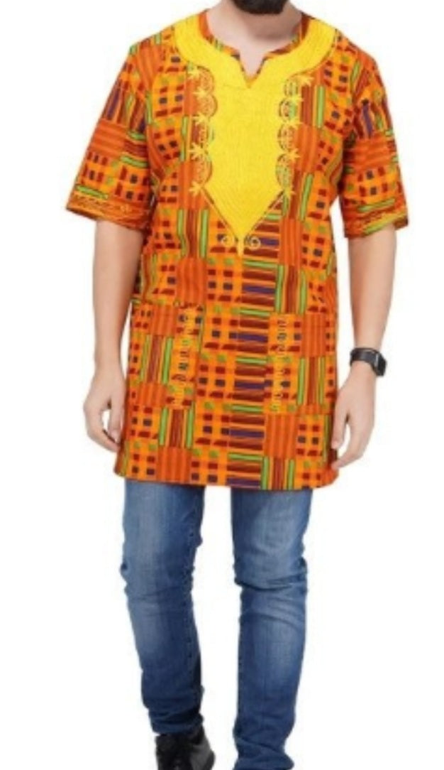 Kente Tunic Shirt / Men/ Unisex/ Plus