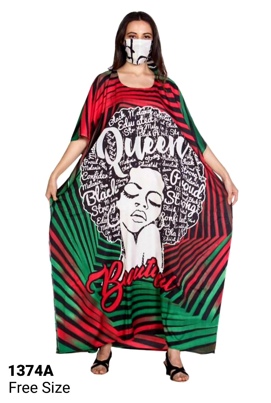 Women Afro Print Kaftan Dress