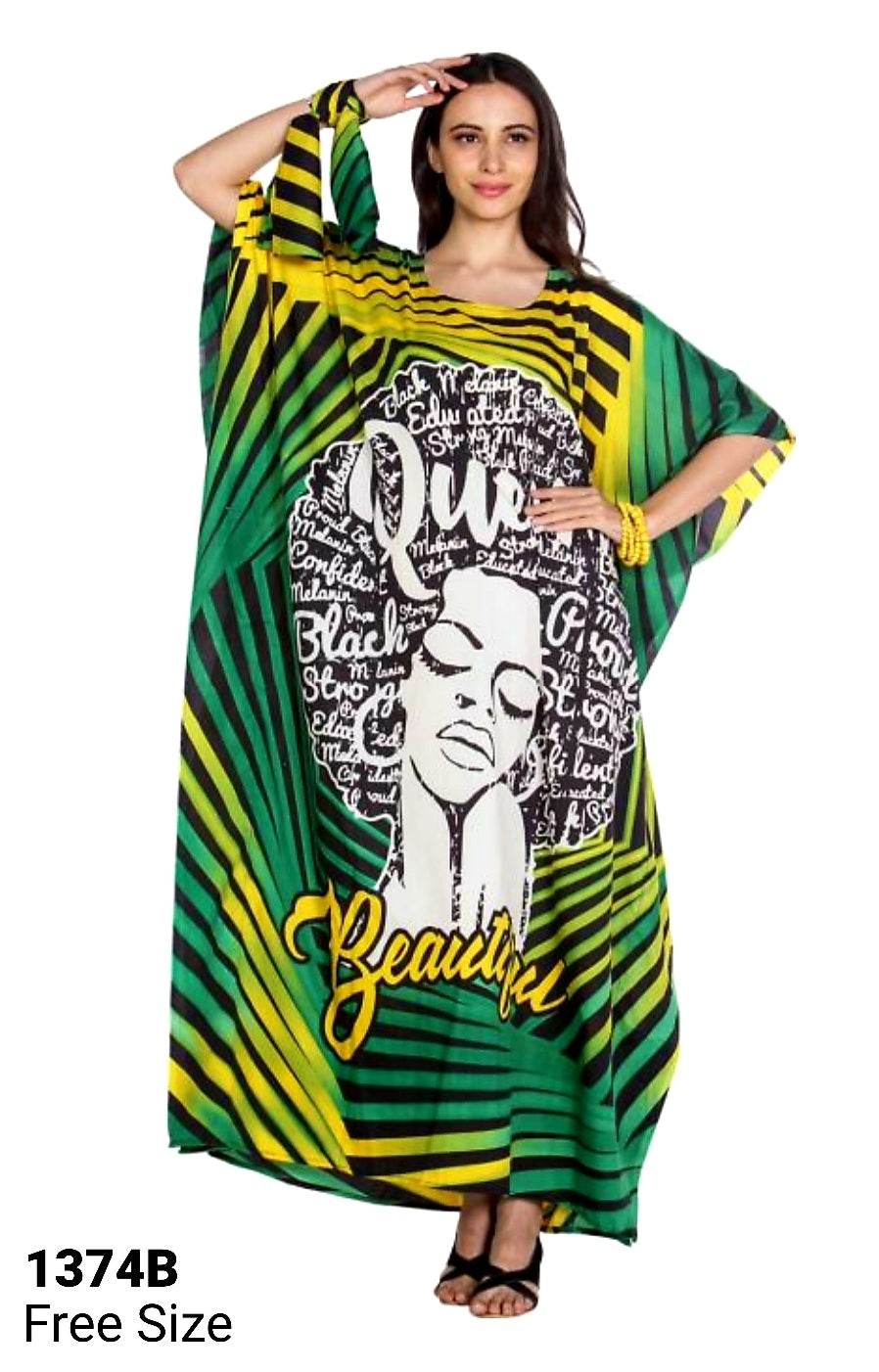 Women Afro Print Kaftan Dress