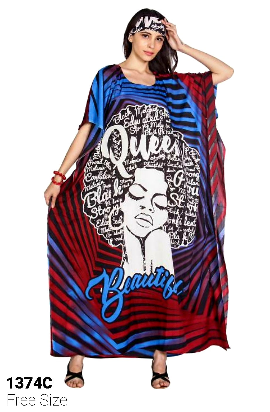 Women Afro Print Kaftan Dress