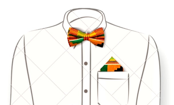 3 Pcs Bow tie Set-Traditional Kente Print