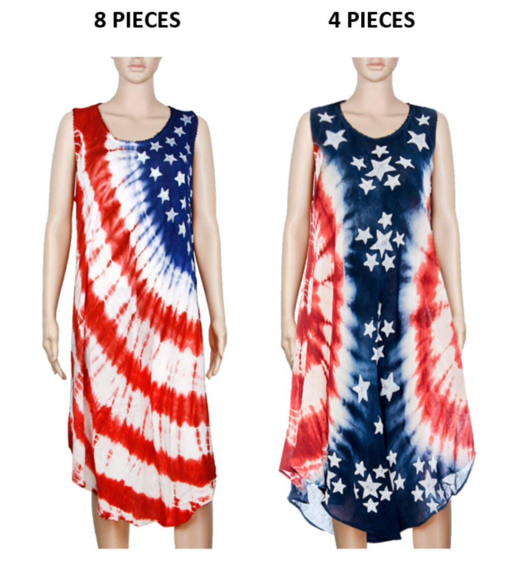 Tie Dye Print Umbrella Dress/ Flag - JYZ3712