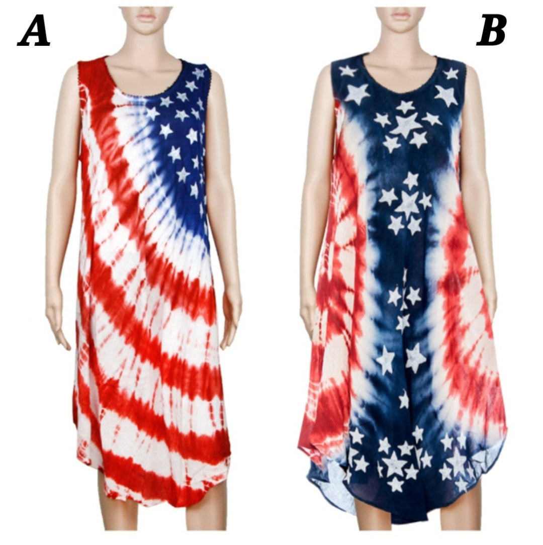 Tie Dye Print Umbrella Dress/ Flag - JYZ3712