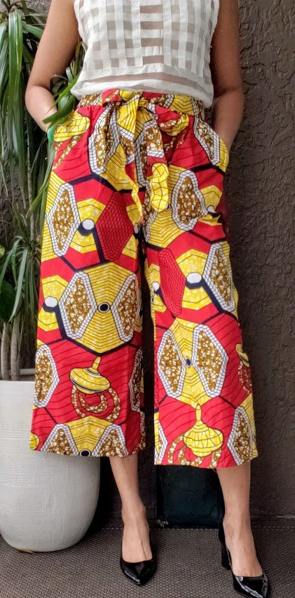 #2675 Women African  Printed Capri Pant