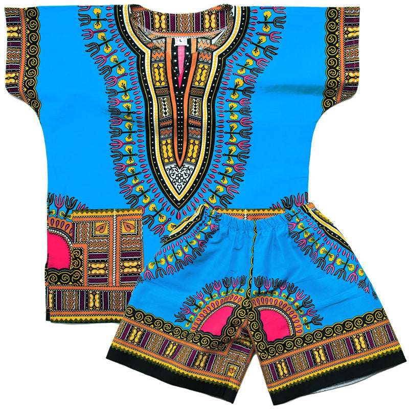 Kids Shorts Set- Dashiki