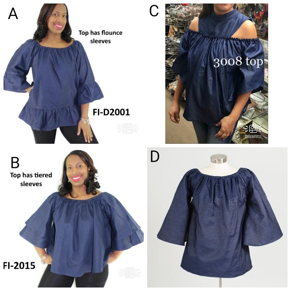 FL-2015 Woman blouse / blue denim