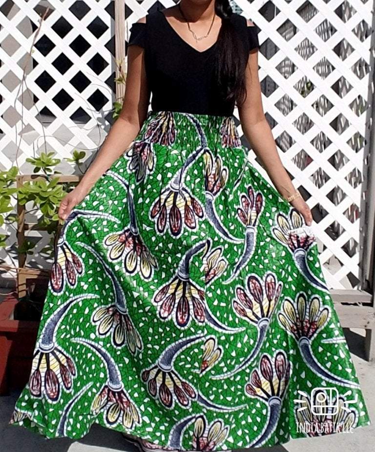 Long Maxi Skirt/ Printed- 1003