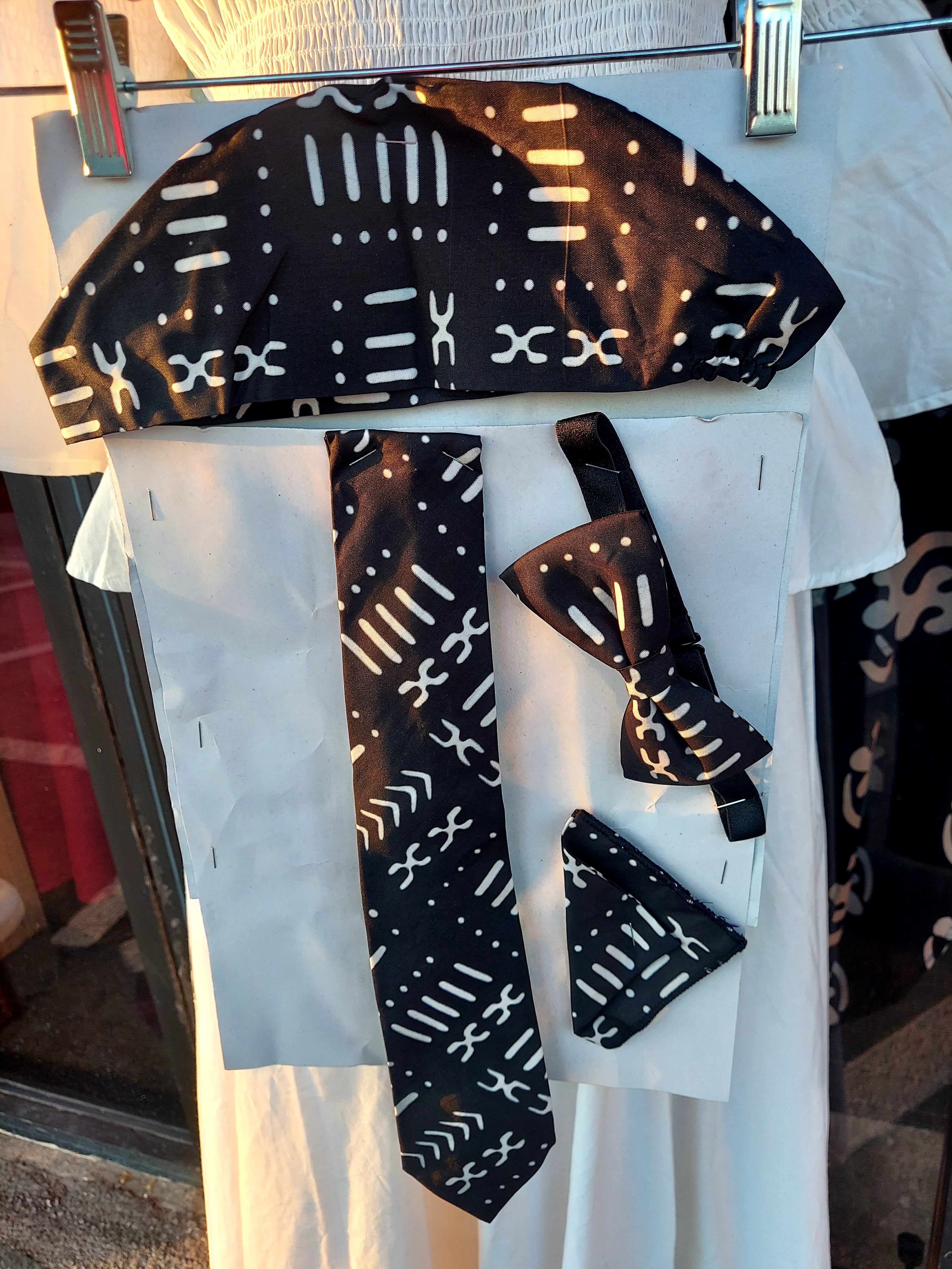 4 Pcs Bow tie Set-Black Kente