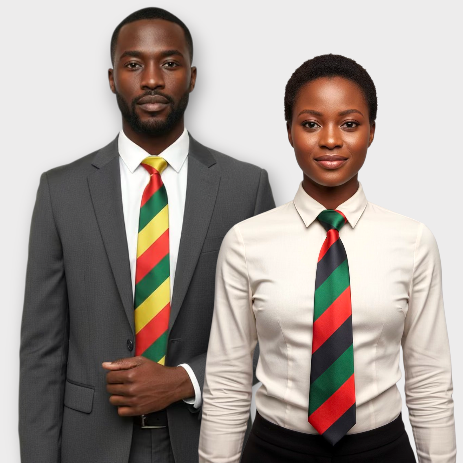 Satin Long Tie - Pan African