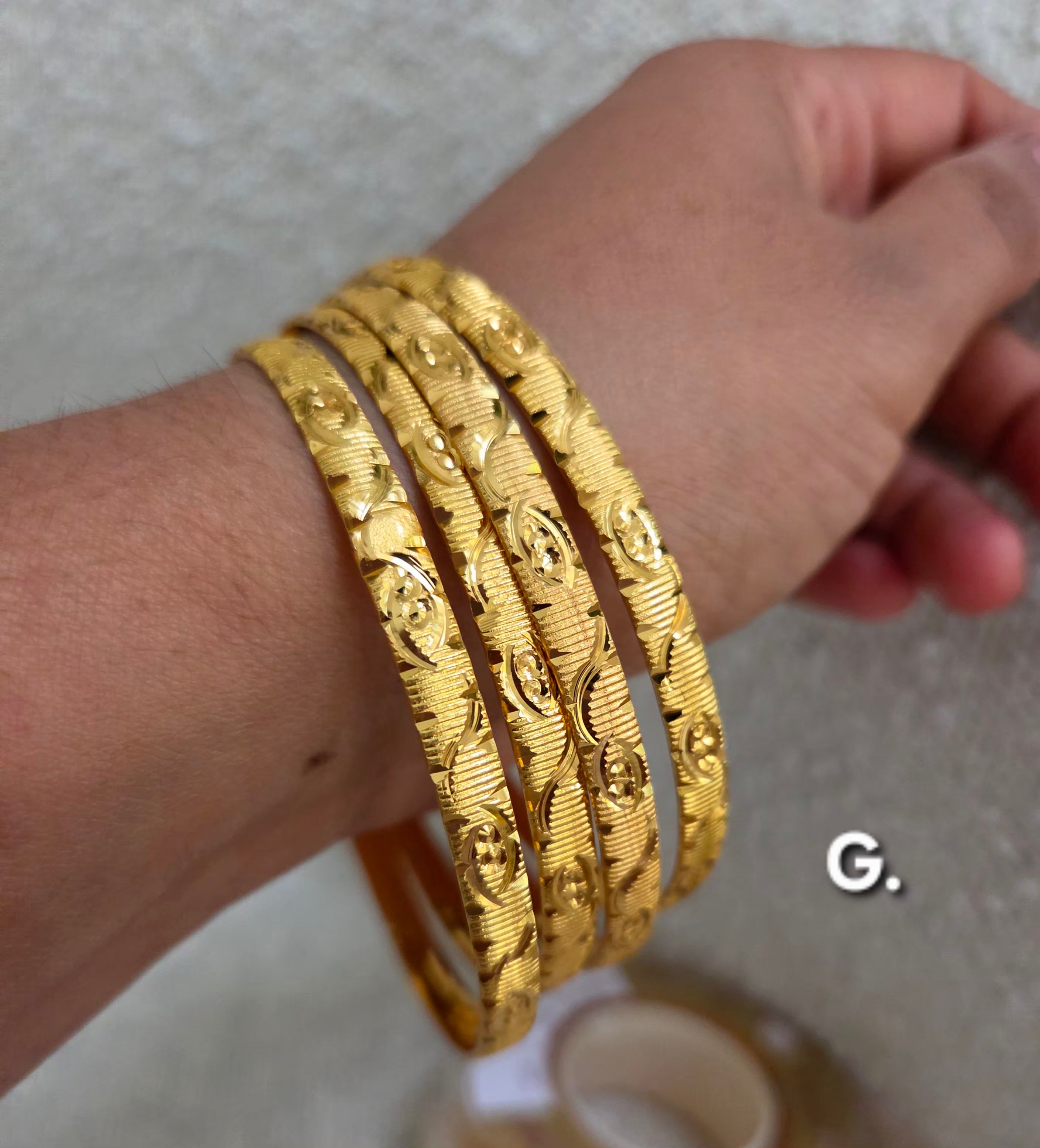 4Pcs Stacable Bangles Set-Gold Plated (Copy)