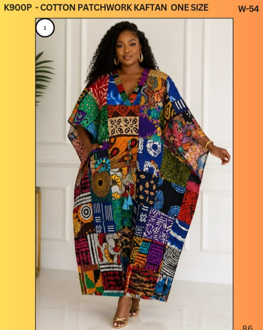 Cotton Patch Work Kaftan Dress K900P