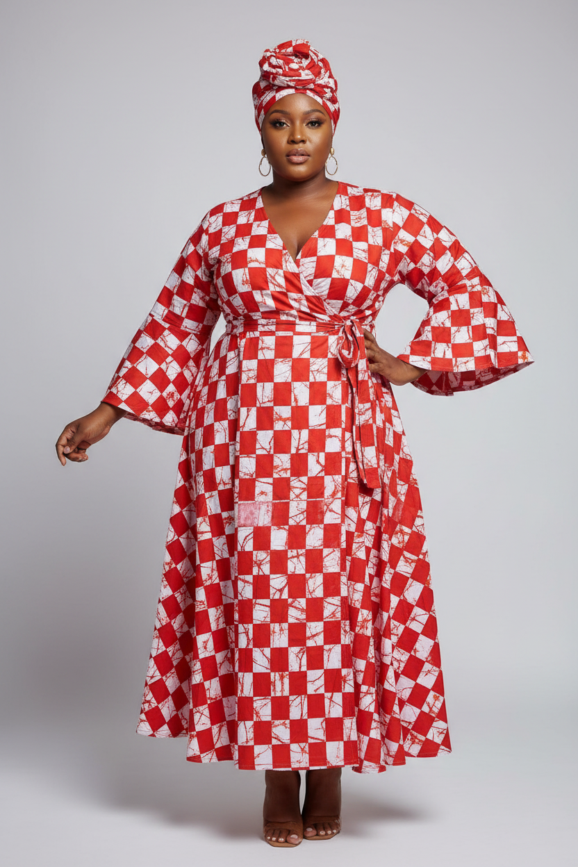 Wrap Dress / Ankara Print - 1360 J