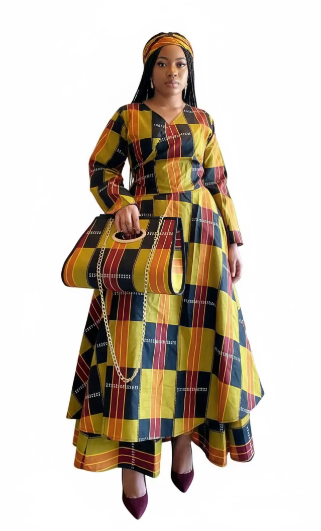 3pcs Set Maxi Skirt Pocketbook wrap Dress H